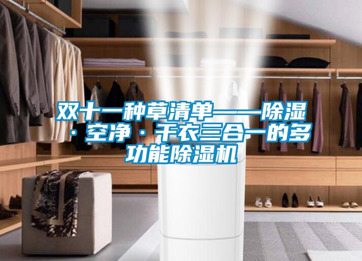 双十一种草清单——除湿·空净·干衣三合一的多功能除湿机