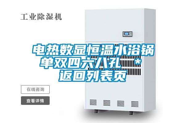 电热数显恒温水浴锅 单双四六八孔 ＊ 返回列表页