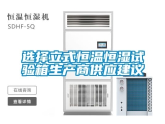知识百科选择立式恒温恒湿试验箱生产商供应建议